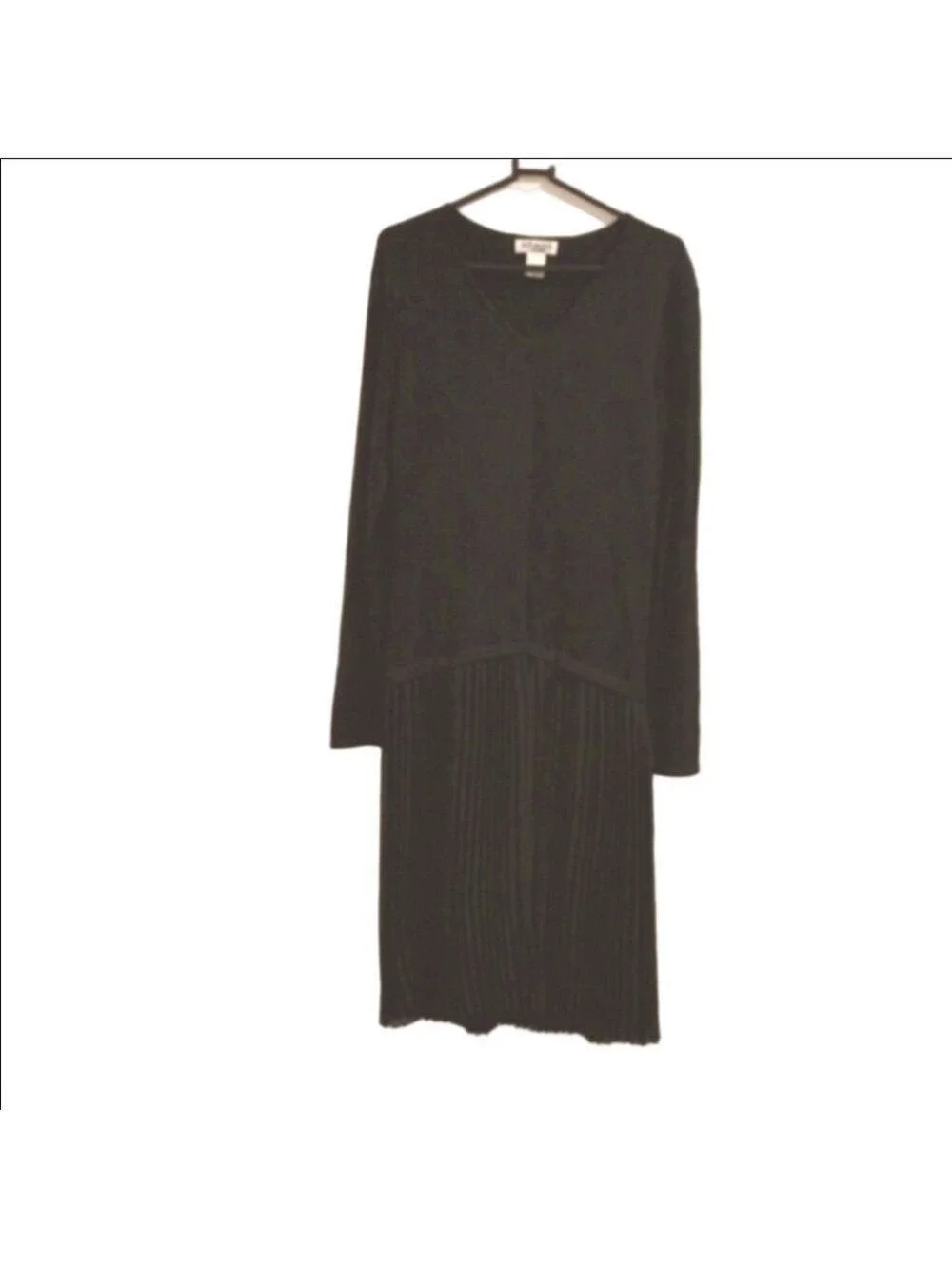 Vintage Knitted Lined Midi Dress Pleated Skirt Medium - Picture 2 of 9